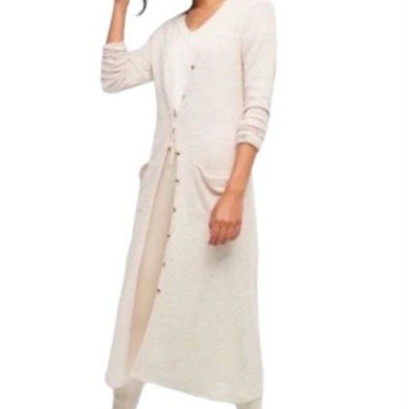 Saturday Sunday Anthro Waffle Knit Duster Cardigan Sz S - Picture 2 of 8